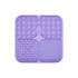 A purple 3-section dog enrichment lick mat featuring various textured areas including honeycomb and bone patterns.