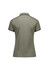 A short sleeve women's polo shirt in olive green with contrasting trim and a logo.