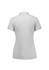 A light grey women's short sleeve polo shirt with a subtle texture and a collar, featuring a logo.