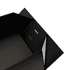 A small black gift box with a ribbon and an interior design pattern, featuring openings for easy access.
