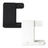A wireless charger in black and white, featuring multiple charging surfaces and a sleek design.