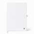 A white A5 notebook featuring NFC technology, with a sleek design and a subtle logo on the cover.