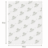 A sheet of kraft paper measuring 70cm x 50cm, featuring a repeated pattern and a logo. Predominantly white with green details.