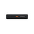 A black solid-state power bank with a USB-C port, a USB-A port, and four indicator lights.