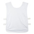 A custom unisex bib in white, featuring adjustable straps on the sides and a plain design.