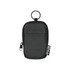 A small black pouch made from recycled polyester, featuring a zip closure and a loop for attachment.