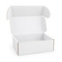A white custom box with a locking lid, measuring 410 x 255 x 150mm, featuring an interior without contents.