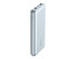 A silver power bank with two USB ports and an indicator light, featuring a simple design and branding.