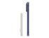 A slim power bank in white and navy blue, featuring a magnetic design and a minimalist profile. It has a logo.