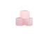 A set of three pale pink rose quartz gin stones stacked together. Includes a bag for storage.