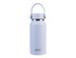 A drink bottle in pastel blue, featuring a carrying handle and a logo on the front.