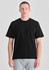 A plain black men's box tee with short sleeves, displayed against a neutral background.
