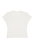 A women's baby tee in white, featuring a simple design without any visible branding.
