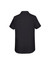 A black women's Charlie short sleeve button-up shirt featuring a simple back design and a collar.
