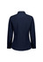 A navy blue women's long sleeve shirt with a fitted design and buttoned cuffs, featuring a logo.