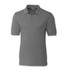 A grey men's polo shirt with a collar and short sleeves, featuring a logo on the chest.
