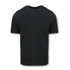 A black short-sleeve t-shirt with a smooth fabric texture and a logo on the side.