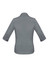 A grey Monaco Ladies 3/4 sleeve button-up shirt featuring a back view and cuffed sleeves.