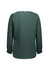 A green women's boatneck top with long sleeves and a back button closure. Features a subtle branding logo.