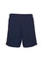 Navy sports shorts with an elastic waistband. The design is simple and features a logo.