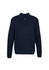 A navy 80/20 wool pullover jumper with a zip collar and long sleeves, featuring a subtle ribbed texture.