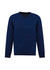 A navy blue men's knitted pullover with a V-neck and long sleeves, featuring a logo.