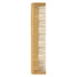 A bamboo comb featuring a sleek, natural finish with fine and wide teeth for versatile grooming.