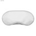 A light grey sleep eye mask with a soft design. It features a logo.