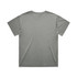 A grey T-shirt with a plain back and short sleeves. The fabric appears soft and smooth. It features a logo.