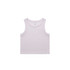 A light pink organic rib crop tank top with a simple design and no visible branding.