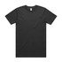 A black T-shirt featuring a crew neck and short sleeves, with a logo tag at the neckline.