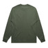A long-sleeved T-shirt in olive green with a plain back design and fitted cuffs.