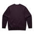 A dark purple jumper with a crew neck and no visible design elements on the back. It features long sleeves and elastic cuffs.