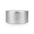 A silver espresso coffee cup and speaker pack with a sleek, modern design, featuring a minimalistic style and branding.