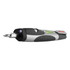 A flashlight tool kit in silver and black, featuring a level and a screwdriver tip. It includes a branding logo.