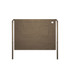 A khaki half apron featuring a front pocket and ties at the waist. It has a simple, minimalist design.