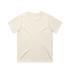 A plain cream-coloured t-shirt with short sleeves, featuring a subtle logo on the fabric.