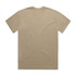 A khaki heavy faded tee, featuring a classic crew neck and short sleeves, with a branding logo.