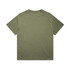 A faded olive green t-shirt with a relaxed fit and short sleeves. The back is plain with no visible branding.