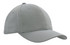 A greenish-grey cap made from twill fabric, featuring a structured design and a logo on the front.