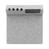 A grey foldable mouse pad made from RPET material, featuring a textured surface and a branding area.