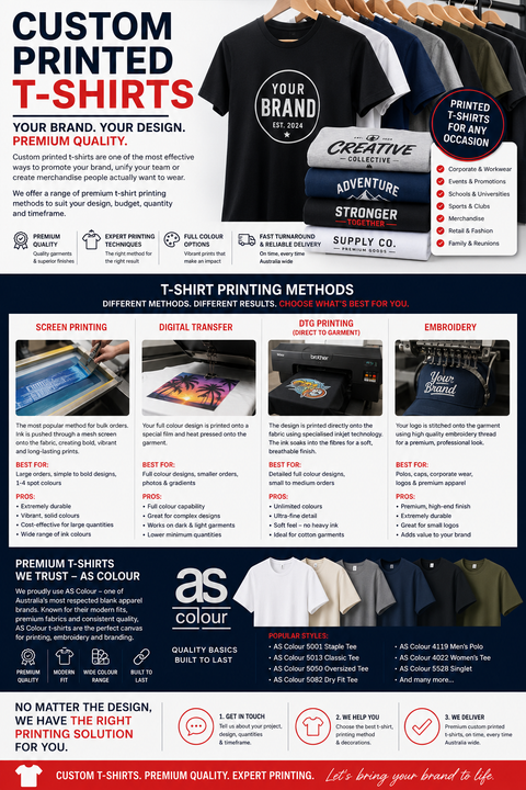 Custom Printed T-Shirts Australia – Branded Apparel