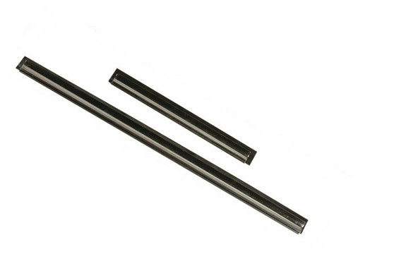 Stainless Steel Channel with Soft Rubber Blades, sizes 6 inches to 22 inches; packed 2 same sized blades per order.