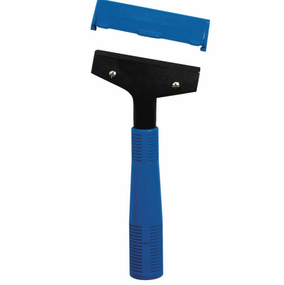 Scraper for Floor and Window with Aluminum Handle, includes the 4" Blade & Blade Cover.   8" Overall length.Minimum Order: 2 each