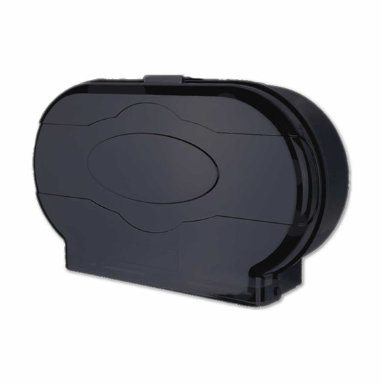 Translucent dark smoke break-resistant plastic.  Dispenses perforated or non-perforated tissue, Easy loading for lowMaintenance expenses. Uses sliding roll door to prevent access to spare Roll, Comes with Key Locks.
