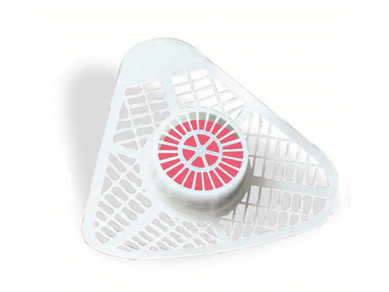 Cherry Fragrance Lasts up to 30 day.  Deodorant Block contains a unique formula to help disolve deposits and water scale.  Deodorant Block Weight: 4 oz., 
Pliable screen traps debris. Non-splash design. Non-Para deodorizer kills odor-causing bacteria, cleans and helps sanitize and disinfect.  Individually Bagged.