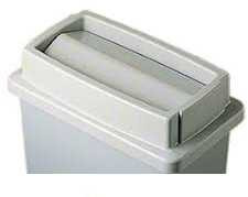 Grey Tip Top Lid for Rectangular Slim Line Trash Receptacle