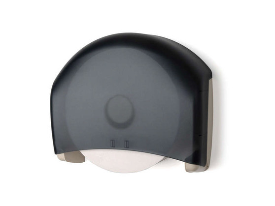 Towel Dispenser is ready for 9" diameter rolls with 3" cores, with an adapter to handle core sizes from 2 1/4" to 3 3/8". 
Key Locks included.