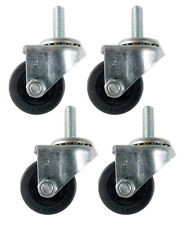 2" Rubber Wheel w Push Stem Casters. Set of 4