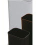 Black, or Brown UL 8 quart fire resistant wastebasket.